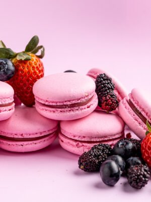 MACARON ROSA - FRUTAS VERMELHAS - 20 UNIDADES